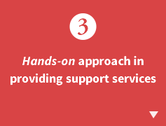 Hands-on approach in providing support services